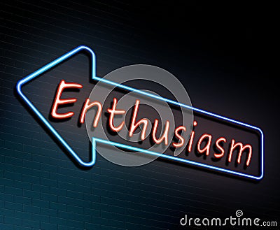 Enthusiasm neon concept. Stock Photo