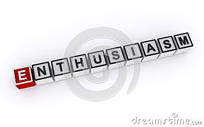 enthusiasm word block on white Stock Photo