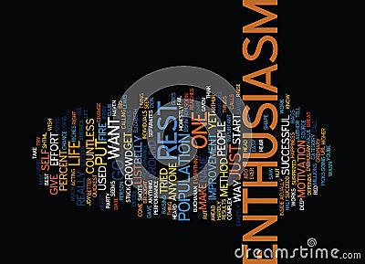 Enthusiasm Word Cloud Concept Stock Photo