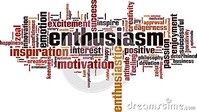 Enthusiasm word cloud Vector Illustration