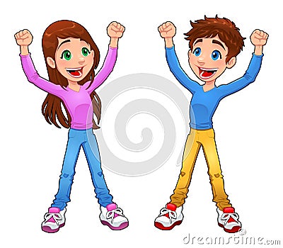 Enthusiast boy and girl. Vector Illustration