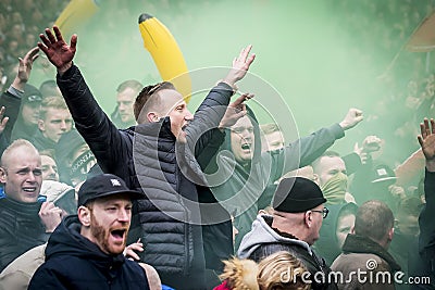 Enthusiastic football supporters Editorial Stock Photo