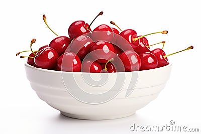 Enticing Cherries bowl. Generate Ai Stock Photo