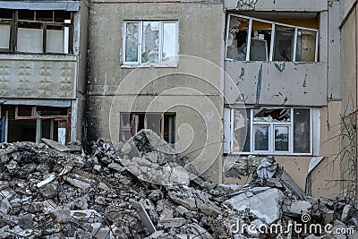 the entire district was destroyed by russian shells Editorial Stock Photo