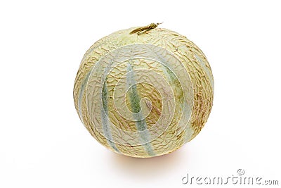 Entire Muskmelon Isolated On A White Background Stock Photo
