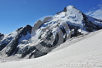 Entire north Face of the Dent d'Herens Stock Photo