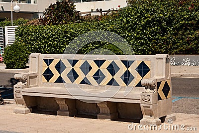 Modernist seat in Sitges in the Garraf Stock Photo