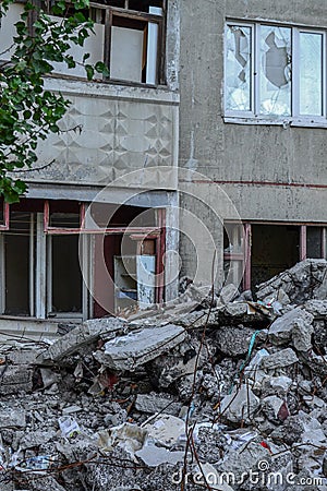 the entire residential area in the city was destroyed by russian missiles Editorial Stock Photo