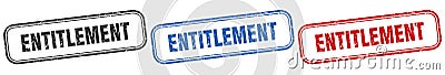 entitlement square isolated sign set. entitlement stamp. Vector Illustration