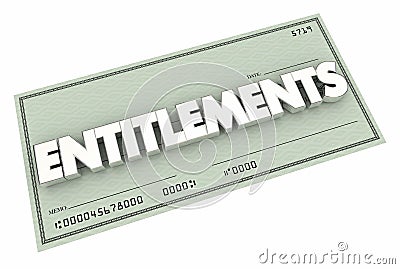 Entitlements Check Welfare Medicare Social Security 3d Illustration Stock Photo