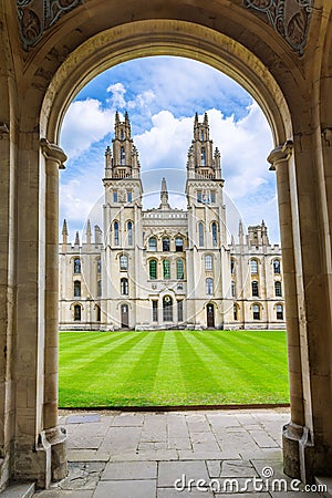 Entrance All Souls College Oxford, a constituent college of the University of Oxford in England, Editorial Stock Photo