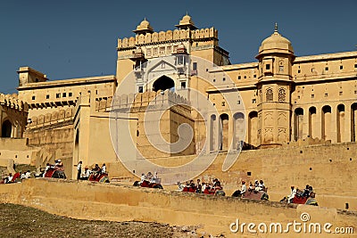 Entrance of the Amber fort in Jaipur Editorial Stock Photo