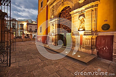 Entrance of Basilica of Our Lady of Guanajuato BasÃ­lica de Nuestra Senora de Guanajuato Stock Photo