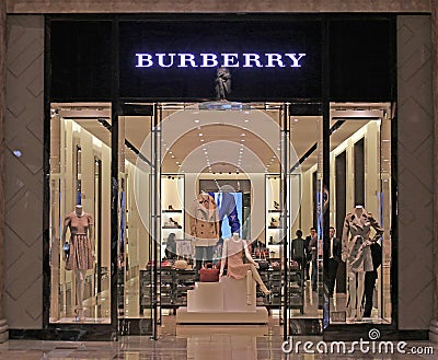 Entrance of a Burberry store Editorial Stock Photo