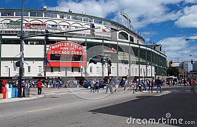 Entrance of Chicago Cubs Wrigley Field Editorial Stock Photo