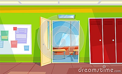 Back to School, Classroom or Auditory, Hall Vector Vector Illustration