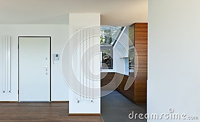 Entrance door and kitchen view Stock Photo