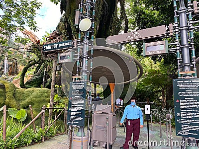 The entrance of Flight of Passage in the Pandora area of Animal Kingdom at Disney World Editorial Stock Photo