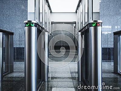 Entrance gate card Access Security system Office building Stock Photo