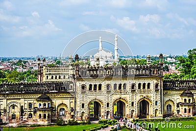The Entrance gate of Imambara mosque building, Lucknow, India. This mosque is legacy of Nawab culture of awadh. Stock Photo