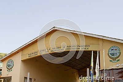 Entrance gate Ngorongoro Conservation Area, Tanzania Editorial Stock Photo