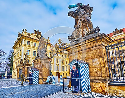 The Entrance Gate of Prague Castle, Prague, Czech Republic Editorial Stock Photo
