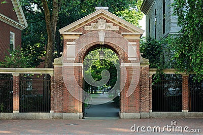 Entrance Gate to Harvard Yard Stock Photo