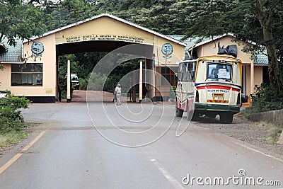Entrance gate to Ngorongoro Conservation Area Crater Tanzania Editorial Stock Photo