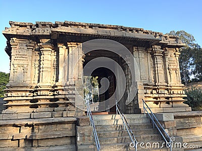 Entrance gate to the Sri Keerthinarayana Temple at Talakadu, Karnataka Editorial Stock Photo