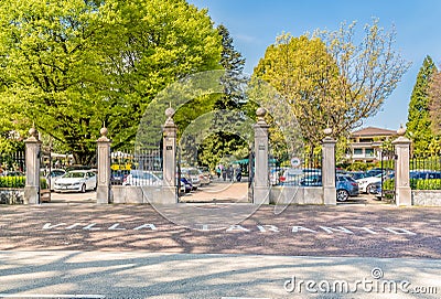 Entrance gates in Botanical Gardens of Villa Taranto, Italy. Editorial Stock Photo