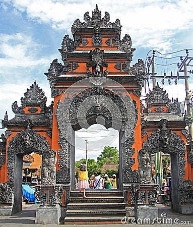 Entrance gates of hindu temple Editorial Stock Photo