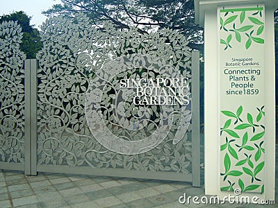 Entrance gates to botanic gardens Editorial Stock Photo
