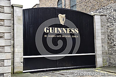 The Entrance gates to The Guinness Factory. Dublin, Ireland. March 29, 2017. Editorial Stock Photo