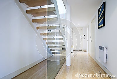 Entrance hall with staircase Stock Photo