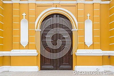 Entrance of Iglesia La Ermita in Barranco, Lima Stock Photo