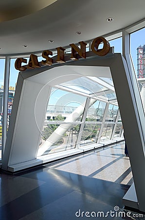 Entrance of indoor glass walkway Editorial Stock Photo