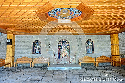 The entrance interior in Varlaam monastery Stock Photo