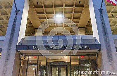 Entrance J. Edgar Hoover Building Federal Bureau Investigation Washington DC Editorial Stock Photo