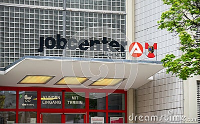 The entrance from the Job Center in Berlin Mitte. Editorial Stock Photo