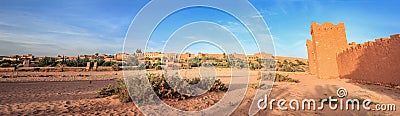 Entrance of ksar Ait Benhaddou, Ouarzazate. Ancient clay city in Morocco Stock Photo