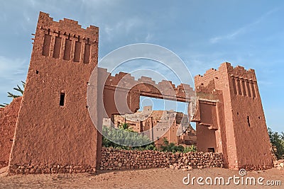 Entrance of ksar Ait Benhaddou, Ouarzazate. Morocco. Stock Photo