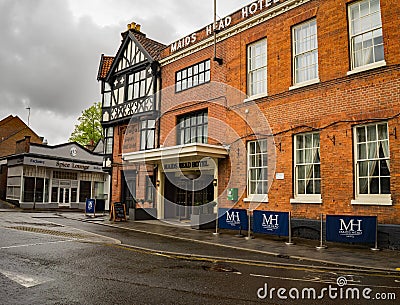 The exterior of the Maids Head Hotel, Tombland, Norwich, Norfolk Editorial Stock Photo