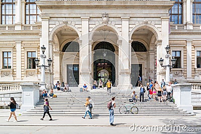 Entrance of main building Vienna University Editorial Stock Photo