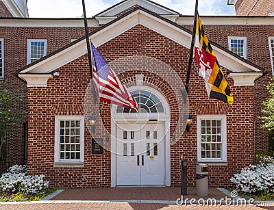 entrance of Maryland State Senate Office Complex Editorial Stock Photo