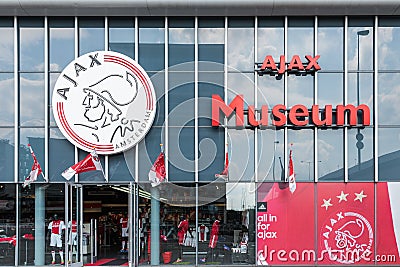 Entrance museum of the Dutch football club Ajax Editorial Stock Photo