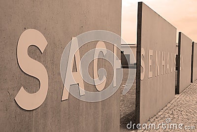 Entrance museum of Sachsenhausen nazi camp Editorial Stock Photo