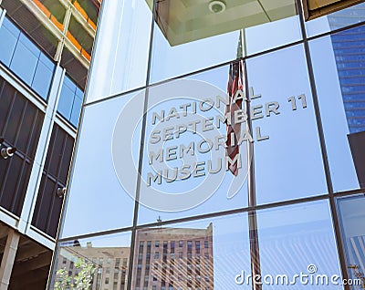 Entrance of the National September 11 Memorial & Museum. Editorial Stock Photo