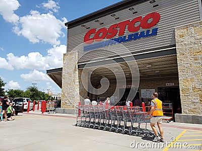 Entrance of nice store Costco in TX USA Editorial Stock Photo