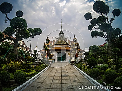 The entrance of the ordination chamber at the Wat Arun, Bangkok, Thailand Stock Photo