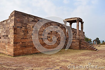 Entrance of Pameya Temple at Raisen Fort, Fort was built-in 11th Century AD Stock Photo